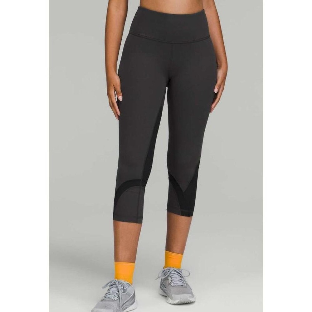 Lululemon Throwback Inspire High-Rise Crop 21" Graphite Grey / Black Size 2